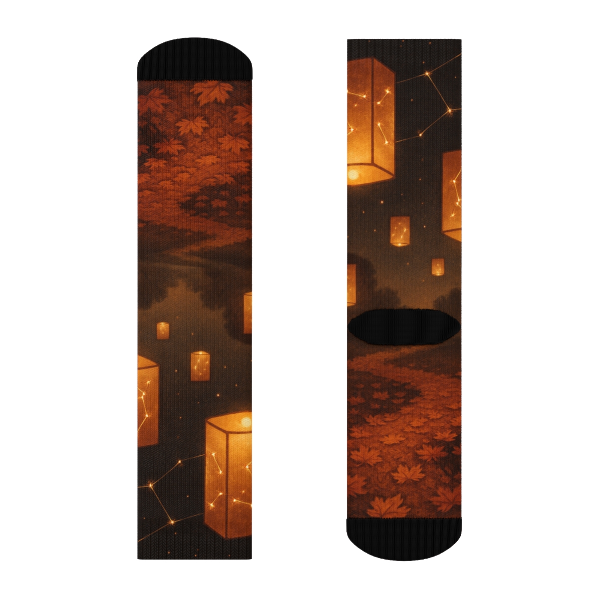 Autumn Lantern Constellation designer logo socks