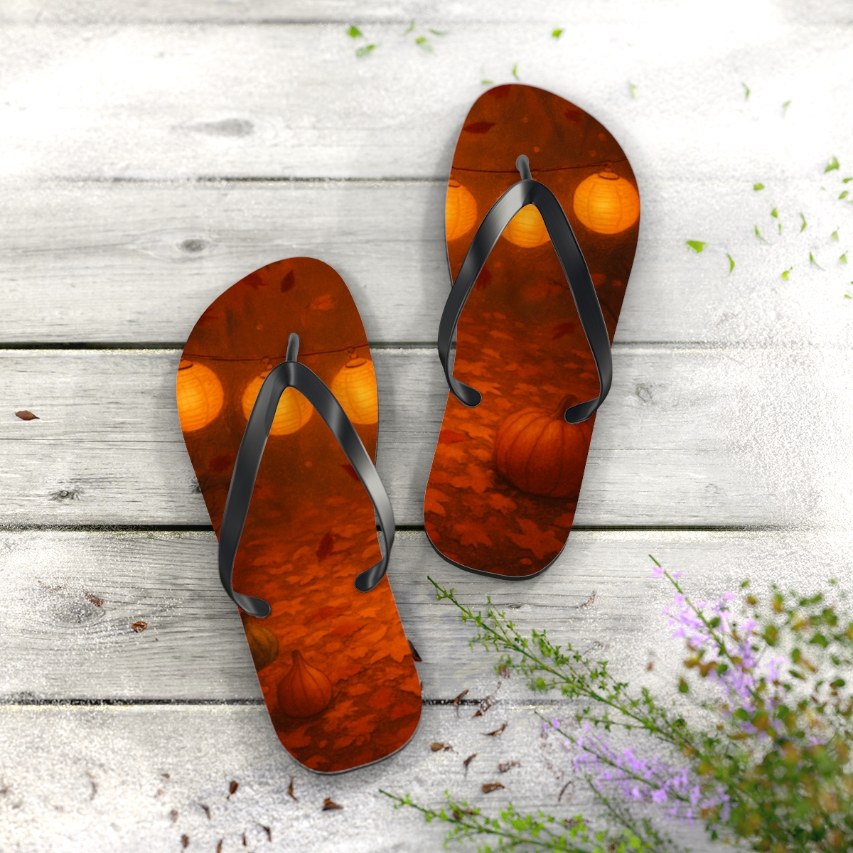 Autumn Lantern Ember soft sole flip flops