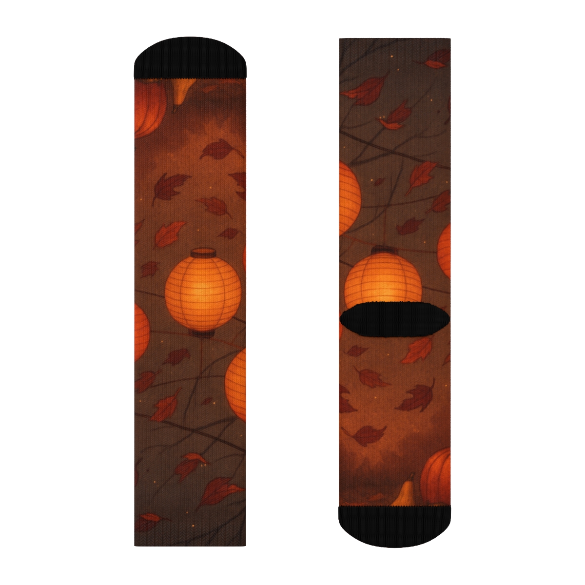 Autumn Lantern Glow designer logo socks