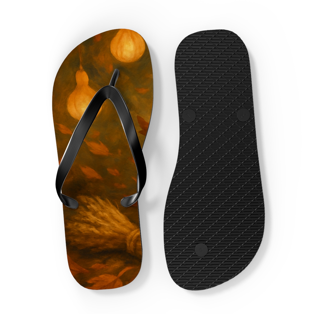 Autumn Lantern Harvest Drift stylish summer flip flops