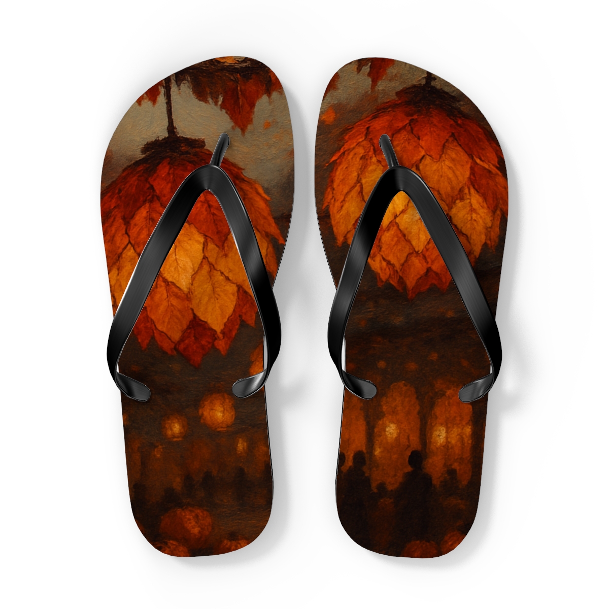Autumn Lantern Mosaic custom flip flops