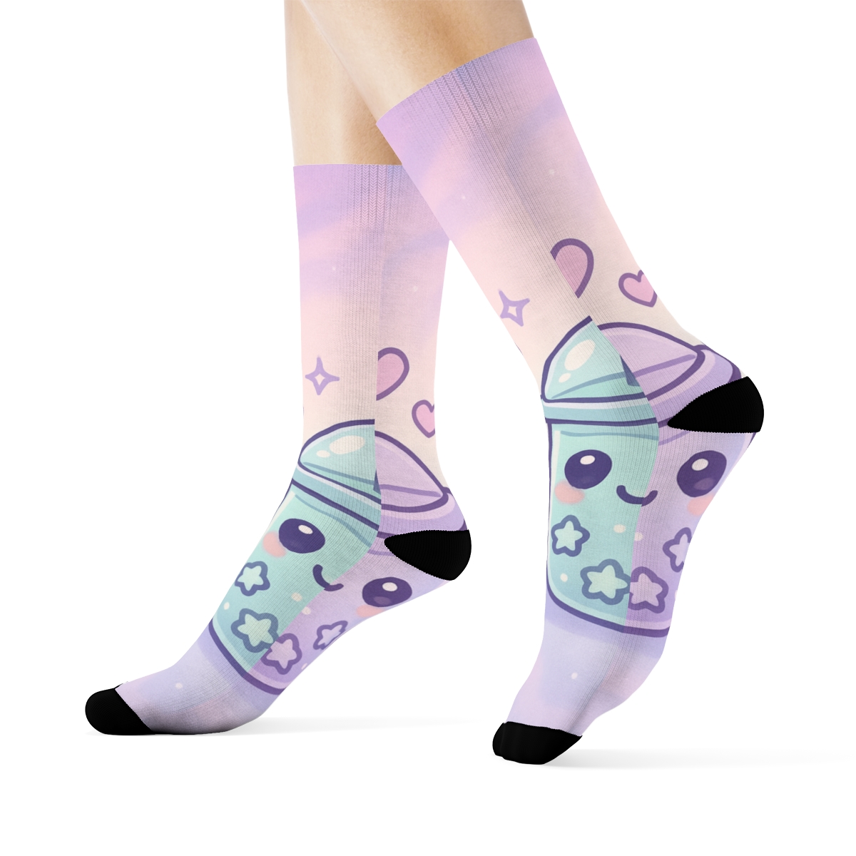 Nebula Bubble Tea Buddies personalized cozy socks