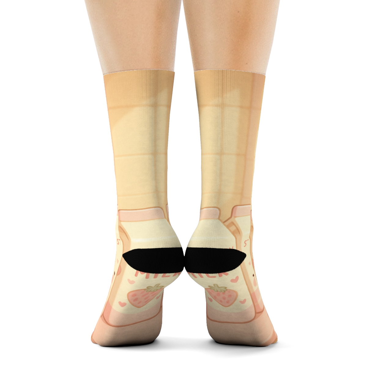Sleepy Strawberry Milk Cartons personalized cozy socks
