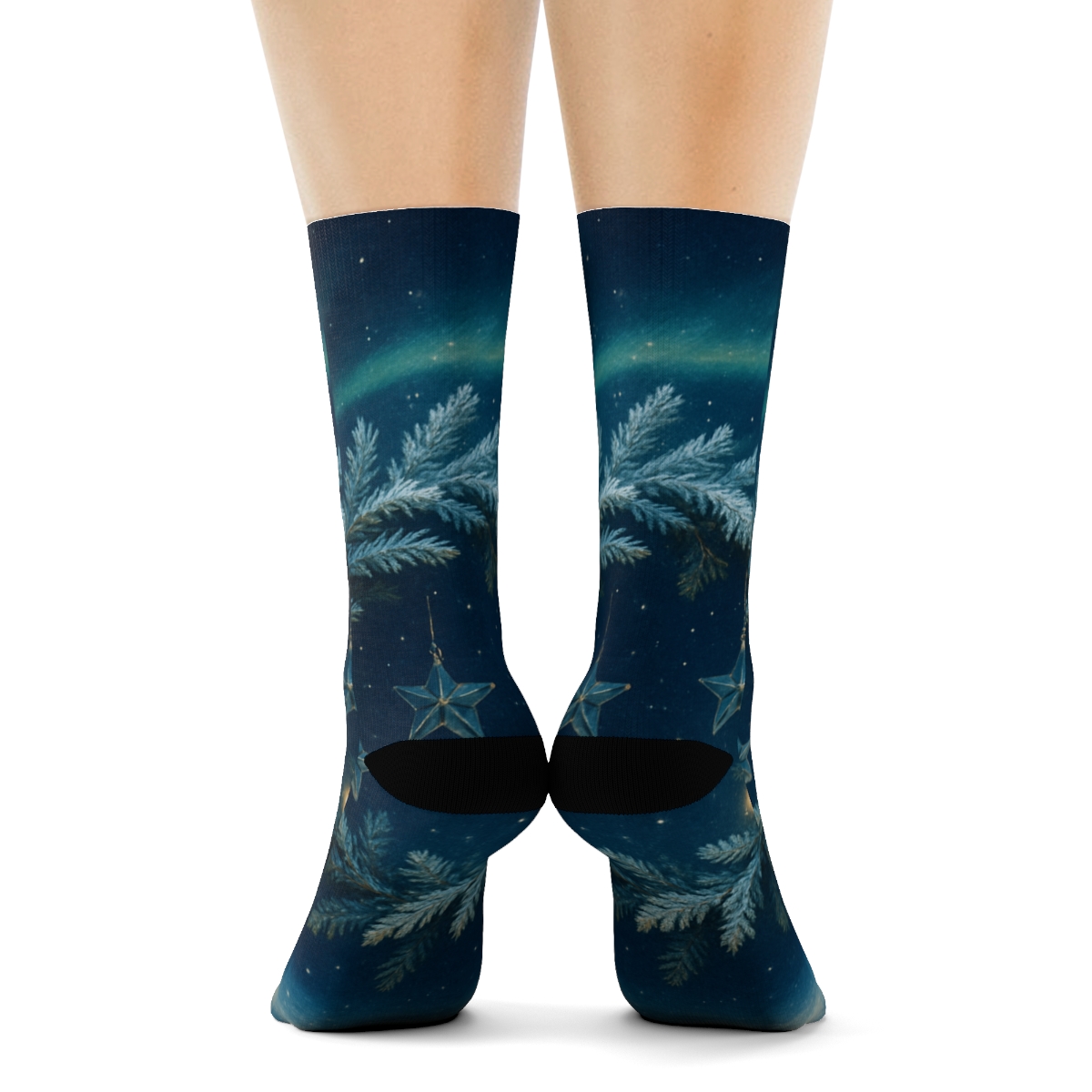 Winter Solstice Aurora Ornaments designer logo socks