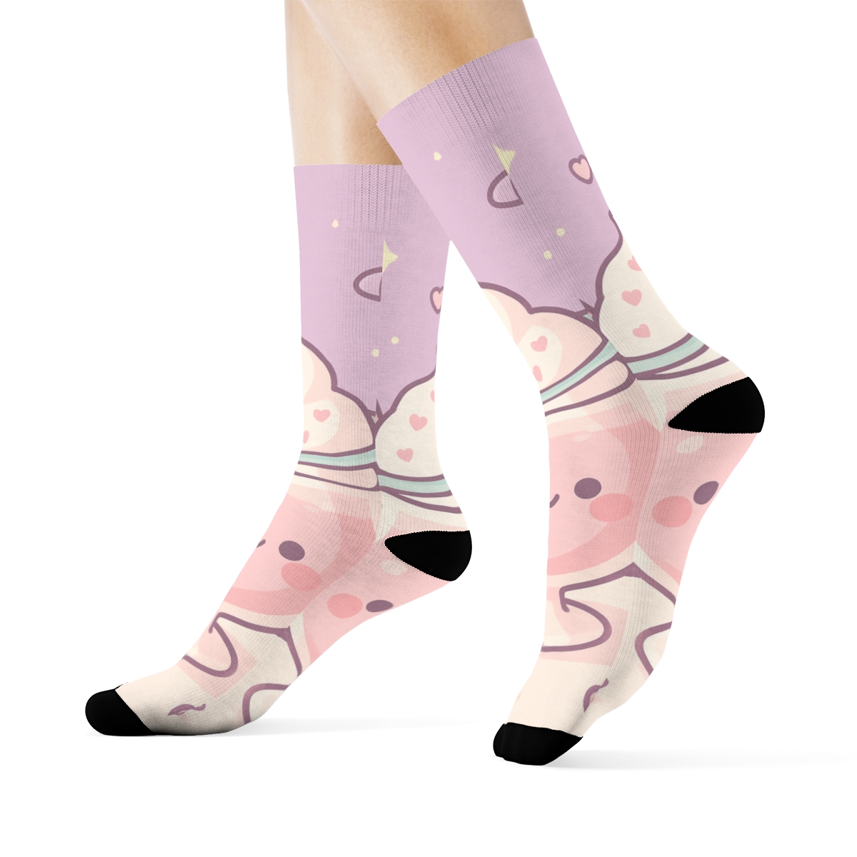 Pastel Planet Milkshake Float personalized cozy socks