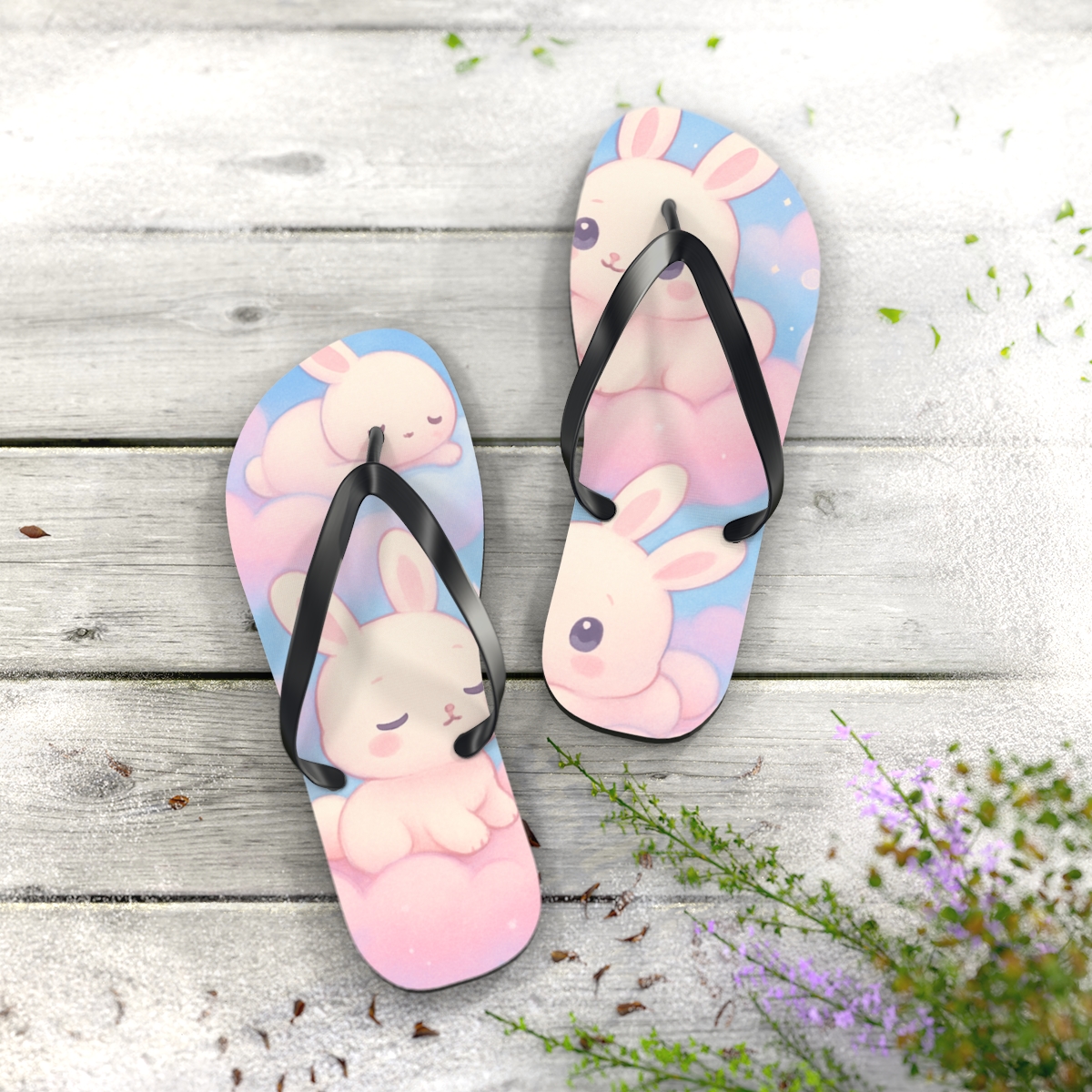 Pastel Dreamscape Flip Flops