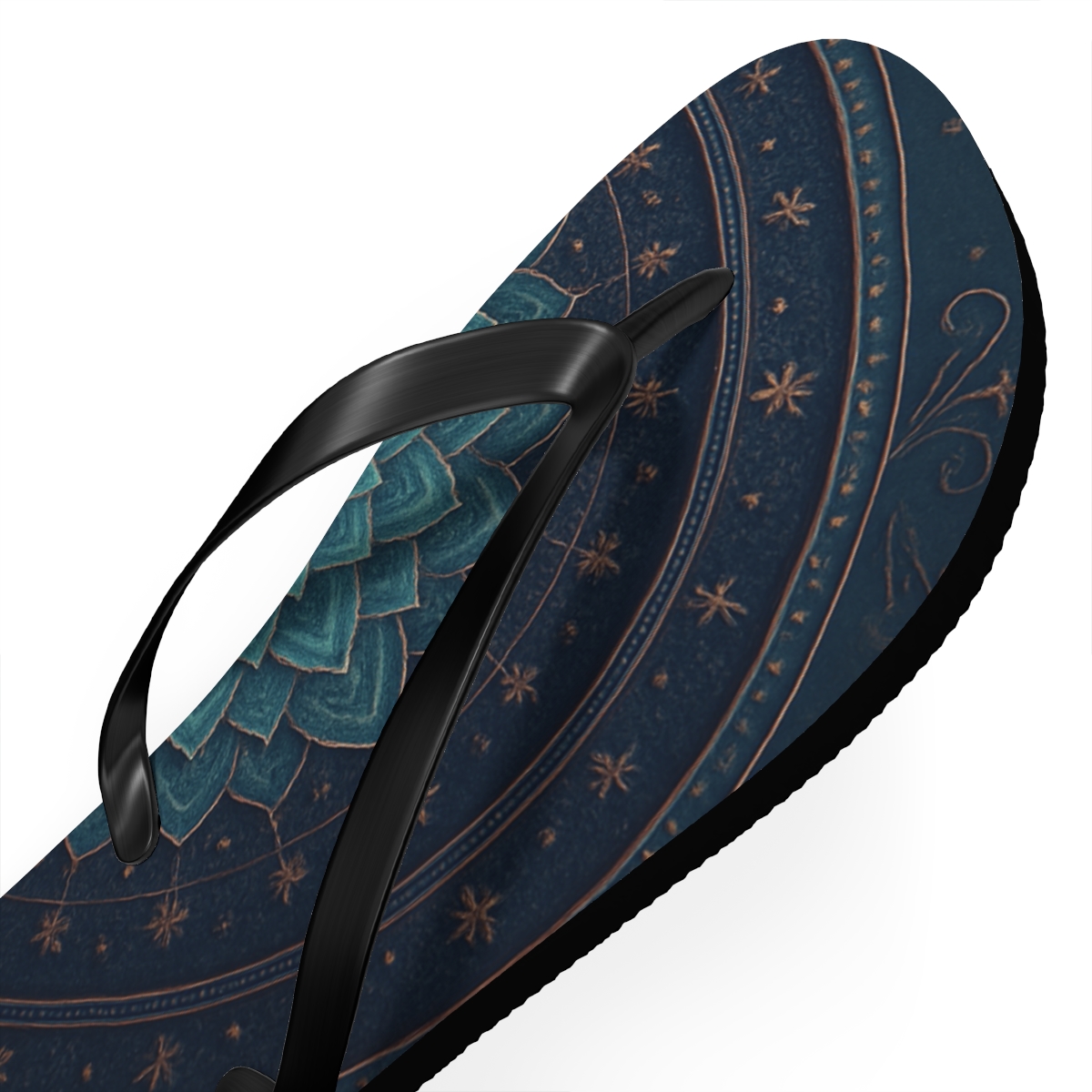 Fractal Petal Constellation unique graphic flip flops