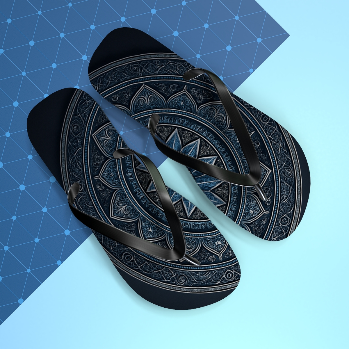 Quasar Filigree Compasswheel colorful rubber flip flops