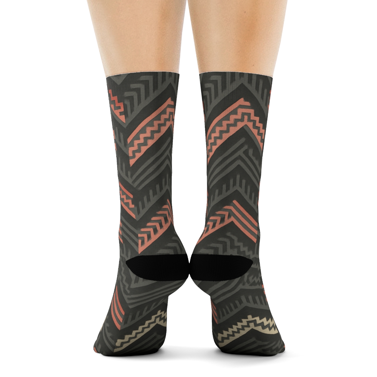 Fractal Chevron Microtile Cascade trendy colorful socks