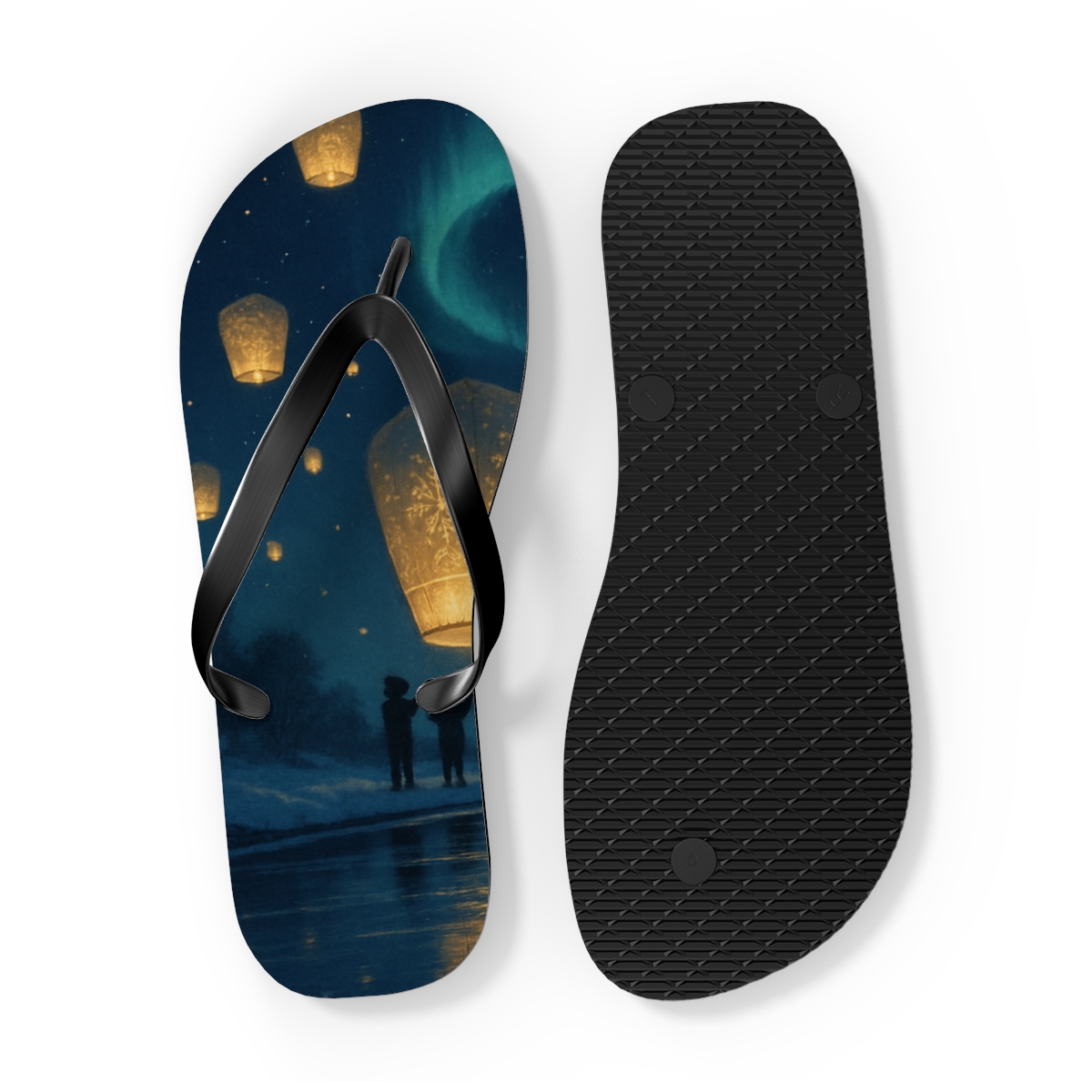 Winter Lantern Aurora stylish summer flip flops