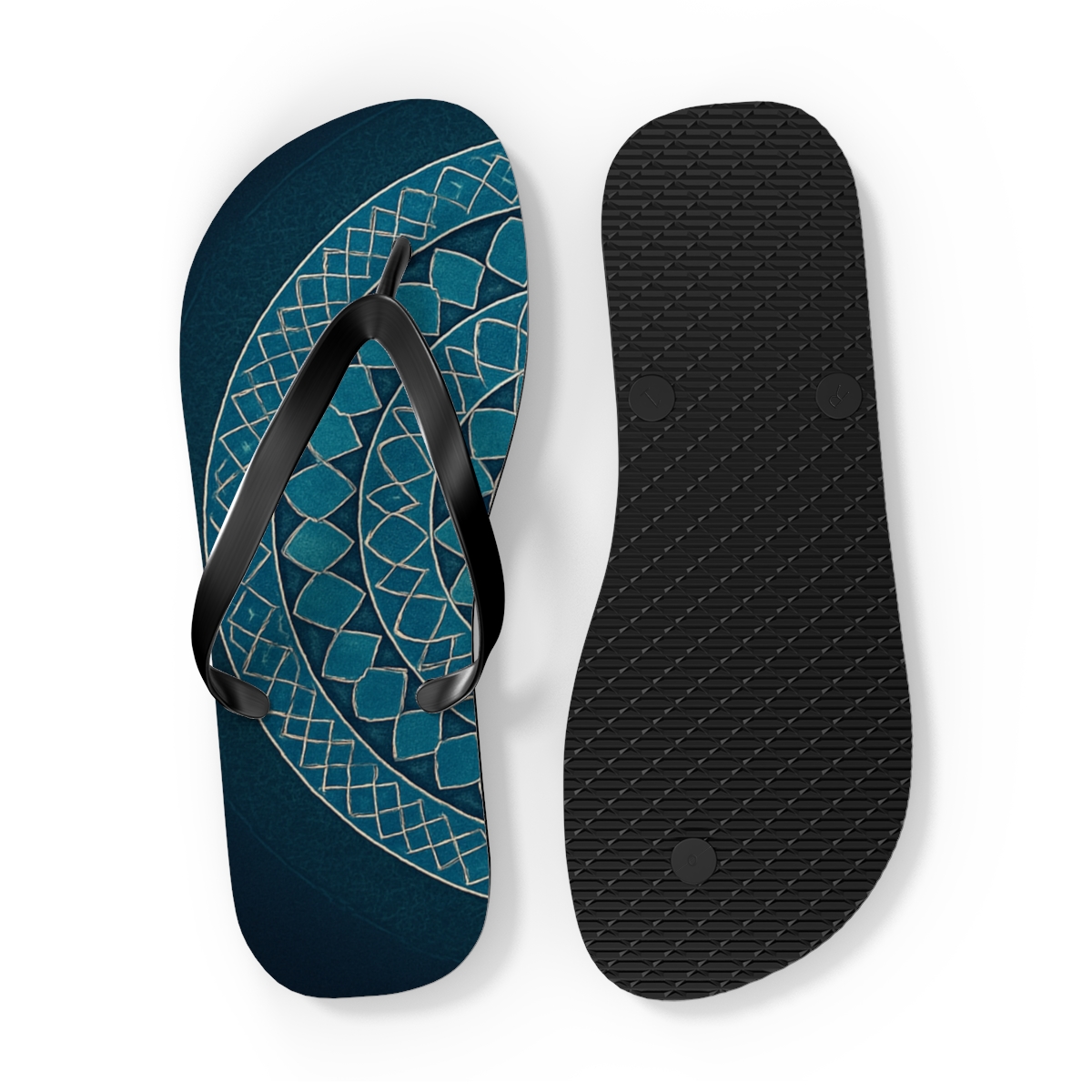 Prismatic Lattice Halo unique graphic flip flops
