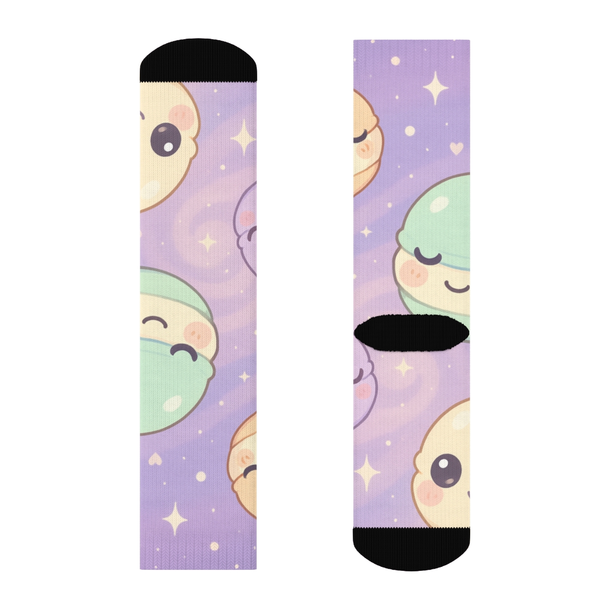 Cosmic Macaron Meteors designer logo socks