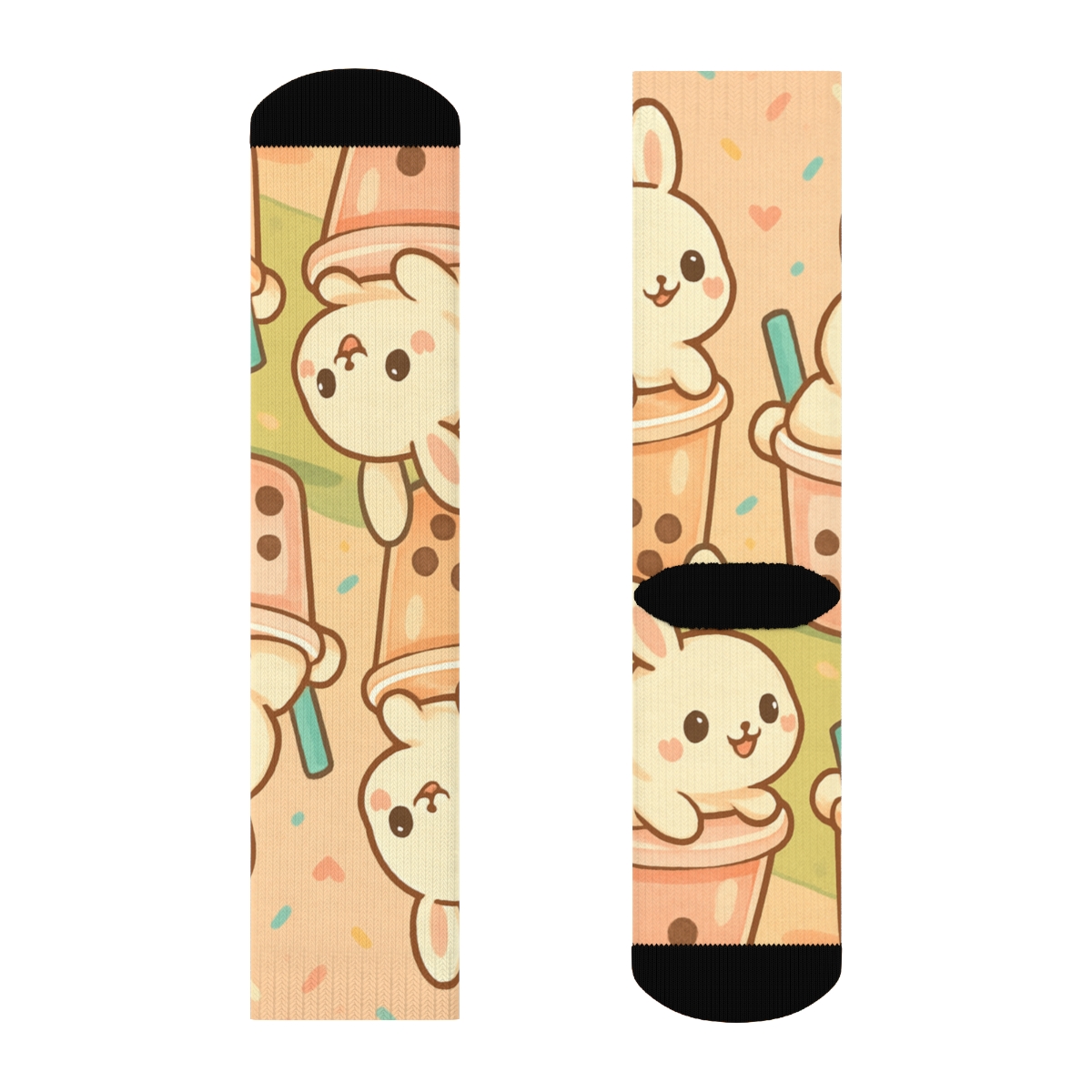 Bubble Tea Bunny Parade designer logo socks