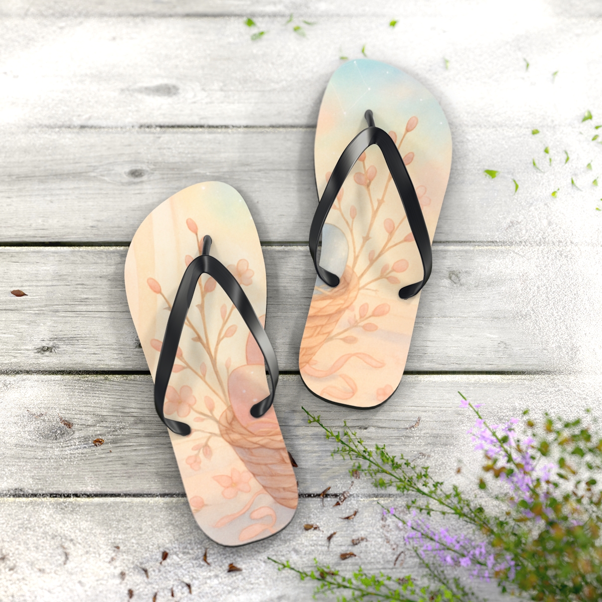Easter Dawn Eggshell Aurora comfortable casual flip flops
