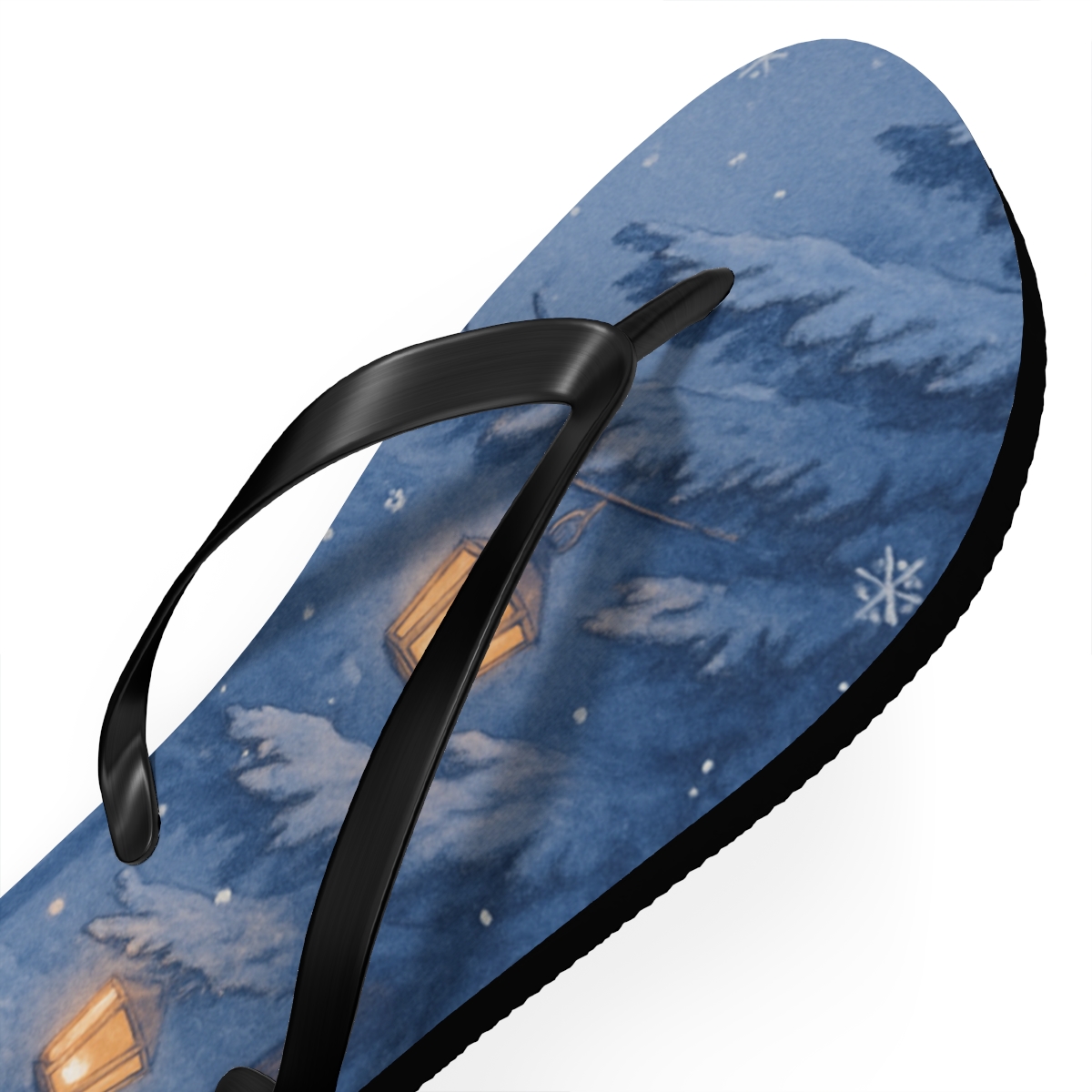 Lantern Night Snowfall Waltz trendy printed flip flops