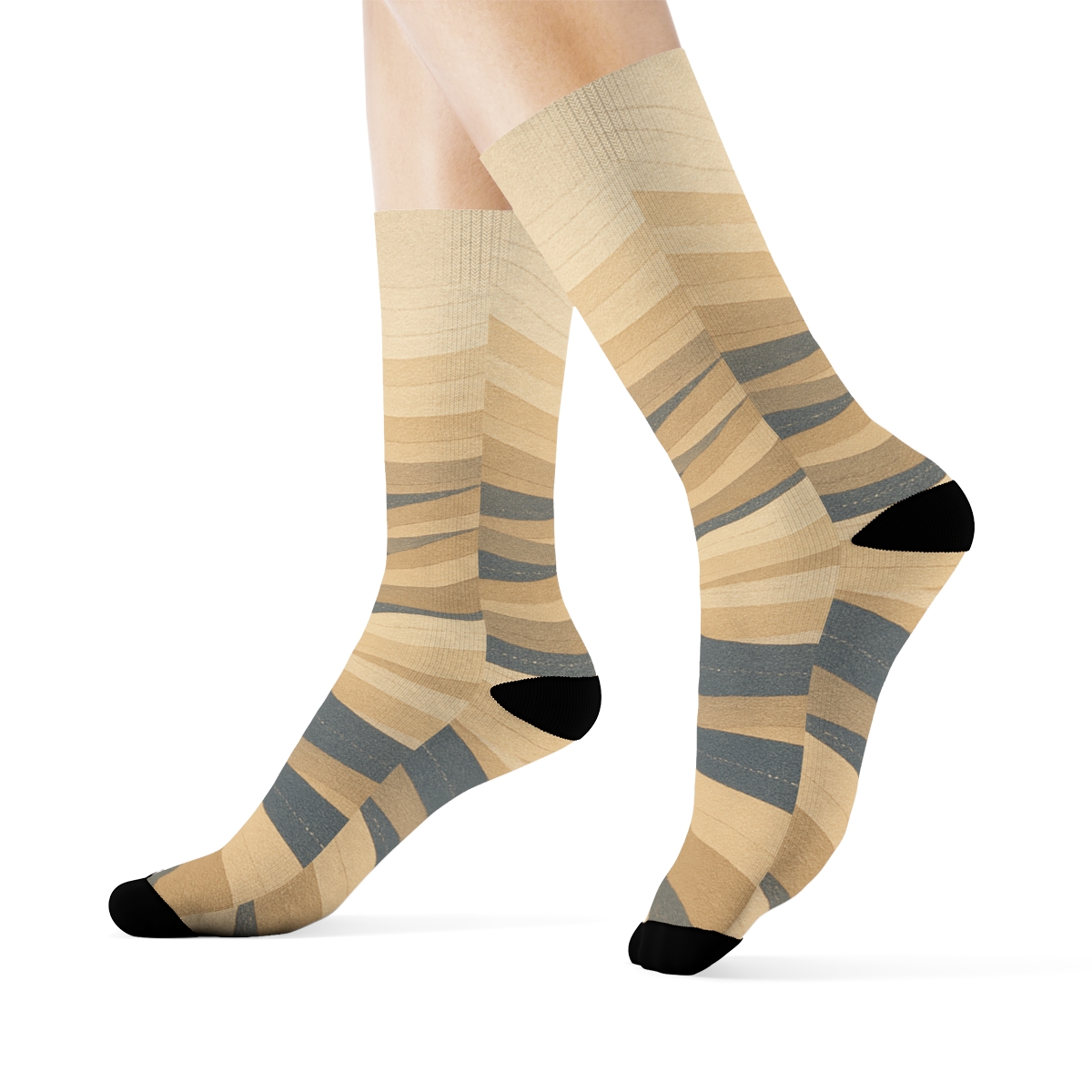 Wind Carved Ripple Arc Weave sports performance socks