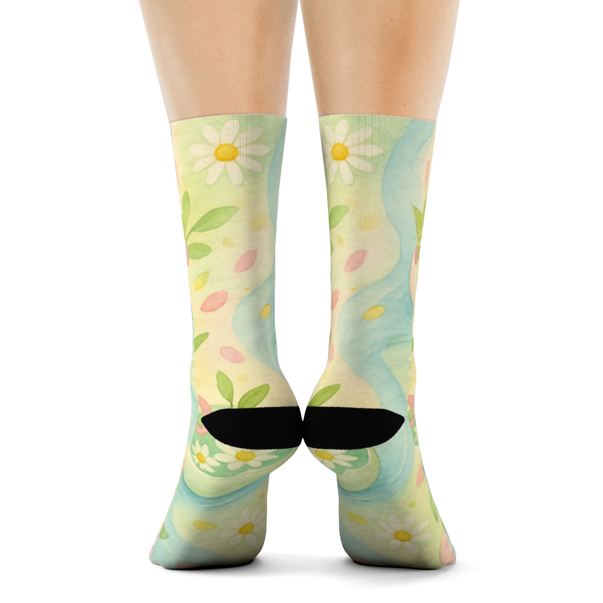 Spring Eggshell Blossom Parade personalized cozy socks