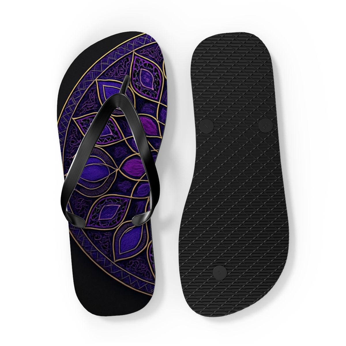 Velvet Prism Lattice Mandala designer logo flip flops