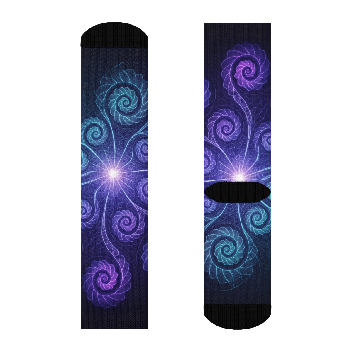 Stellar Spiral Rosette unique printed socks