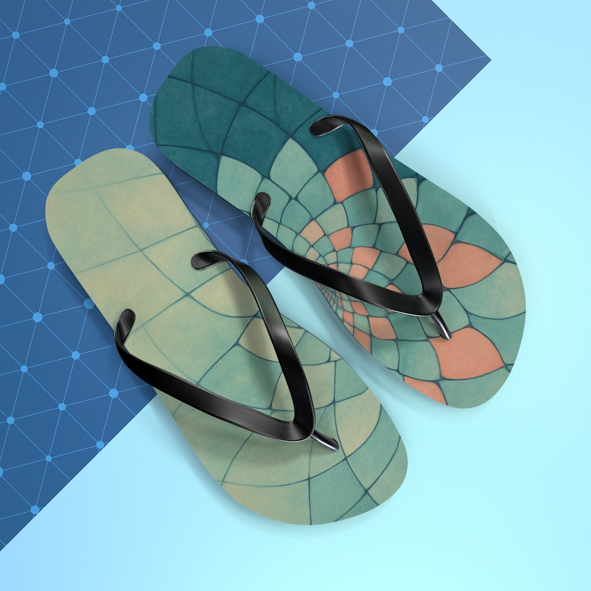 Ocean Bloom Waves Flip Flops
