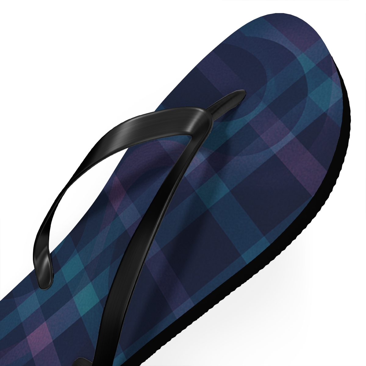 Moire Nebula Interference Plaid comfortable casual flip flops