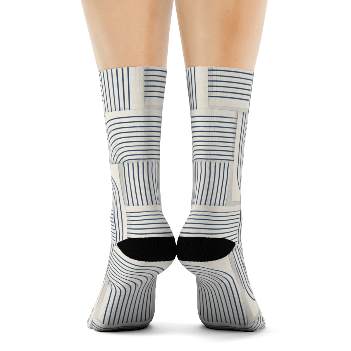 Warped Pinstripe Parquet Flow unique printed sockscustom socks [AI-70137c41-a616a1a7328b]