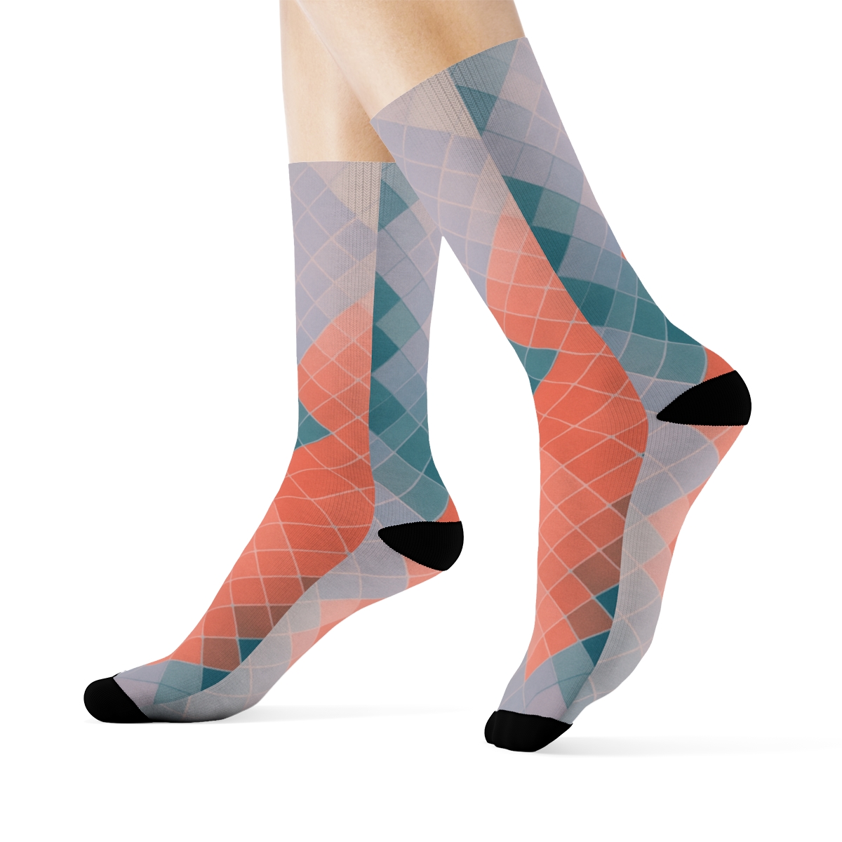 Prismatic Grid Cascade trendy colorful socks
