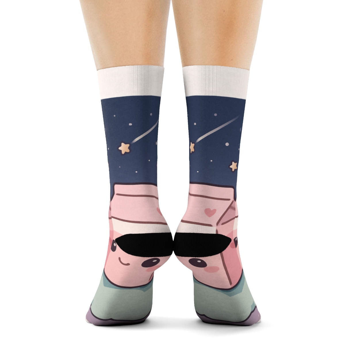 Pastel Milk Carton Meteor Shower designer logo socks