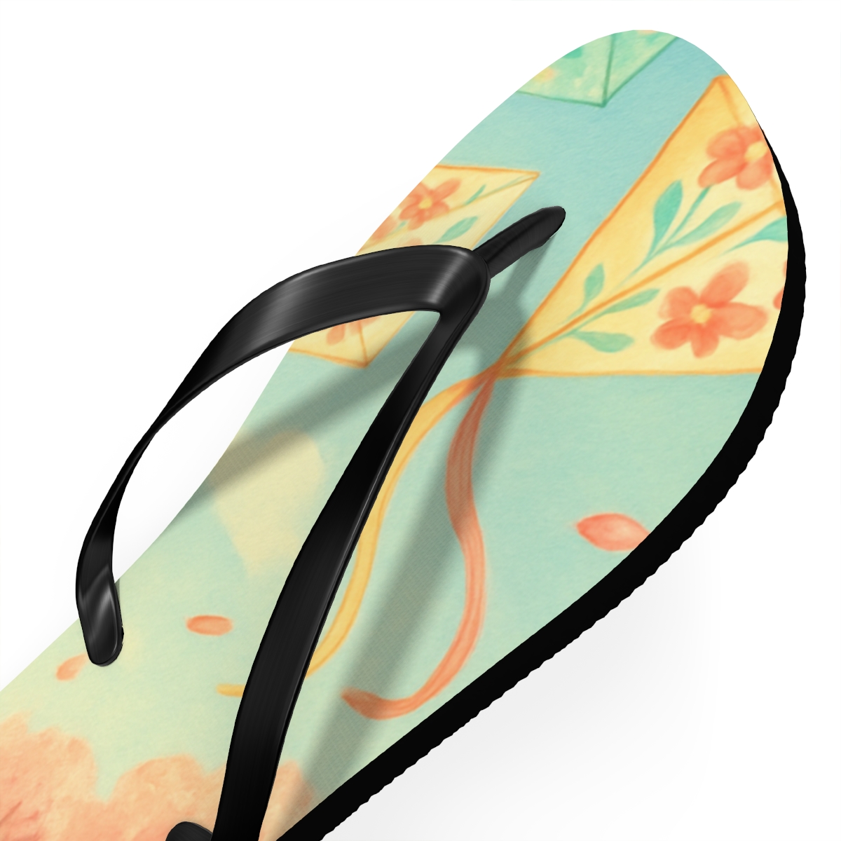 Spring Blossom Kite Dance trendy printed flip flops