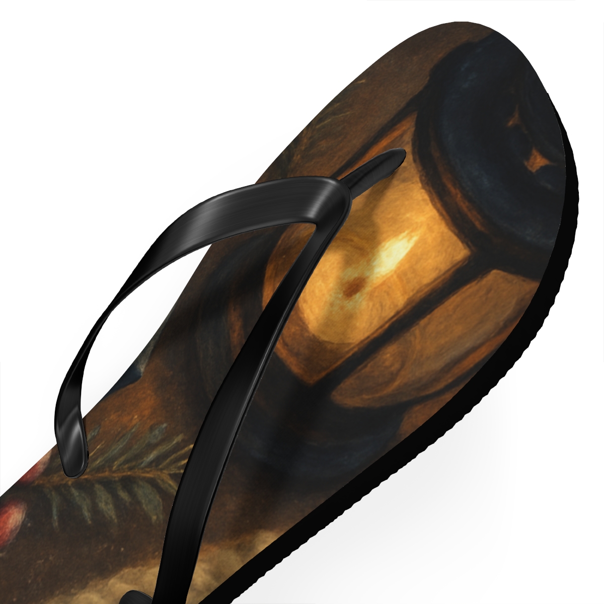 Lanternlit Winter Gift Wrap Waltz designer logo flip flops