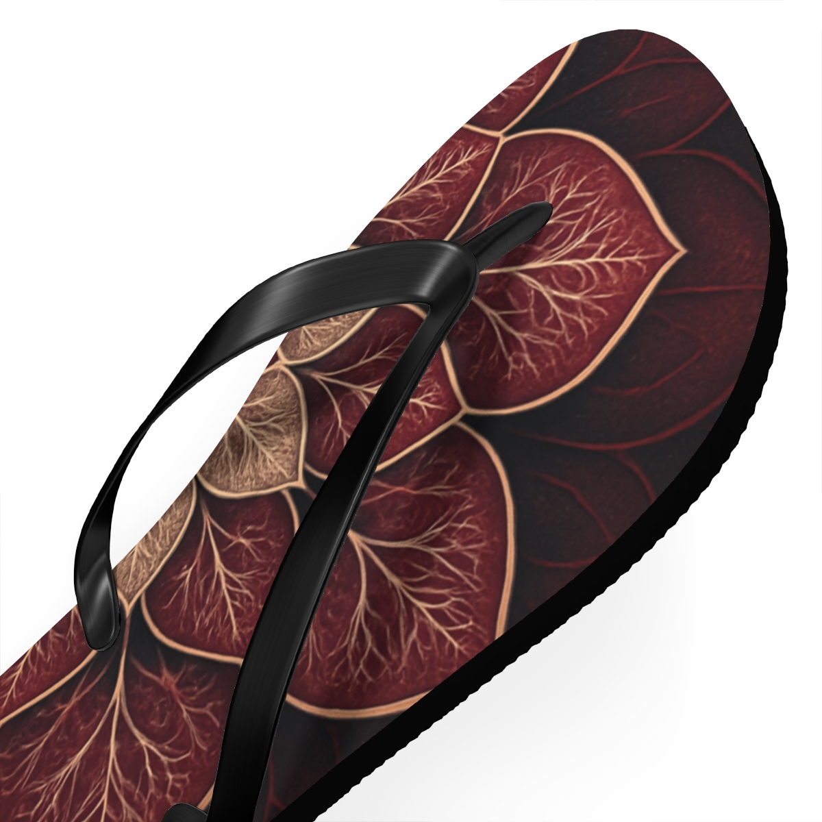Peony Fractal Vein Mandala stylish summer flip flops