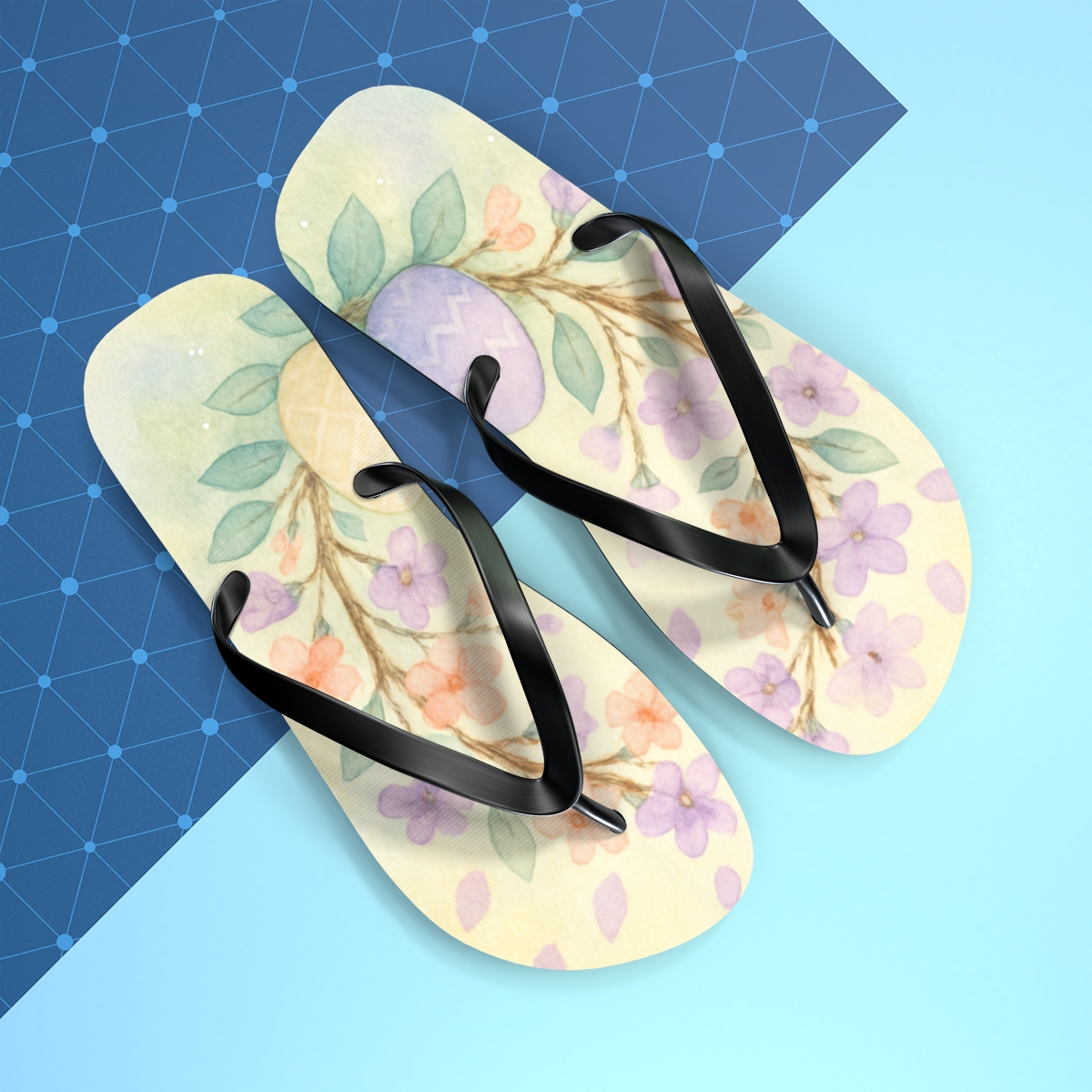 Spring Eggshell Blossom Auroras soft sole flip flops