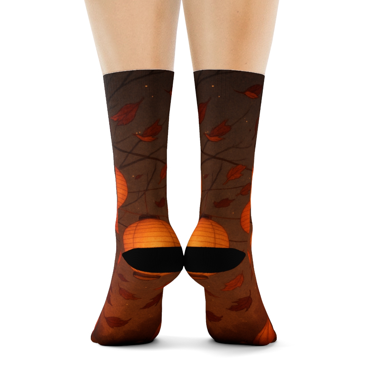 Autumn Lantern Glow designer logo socks