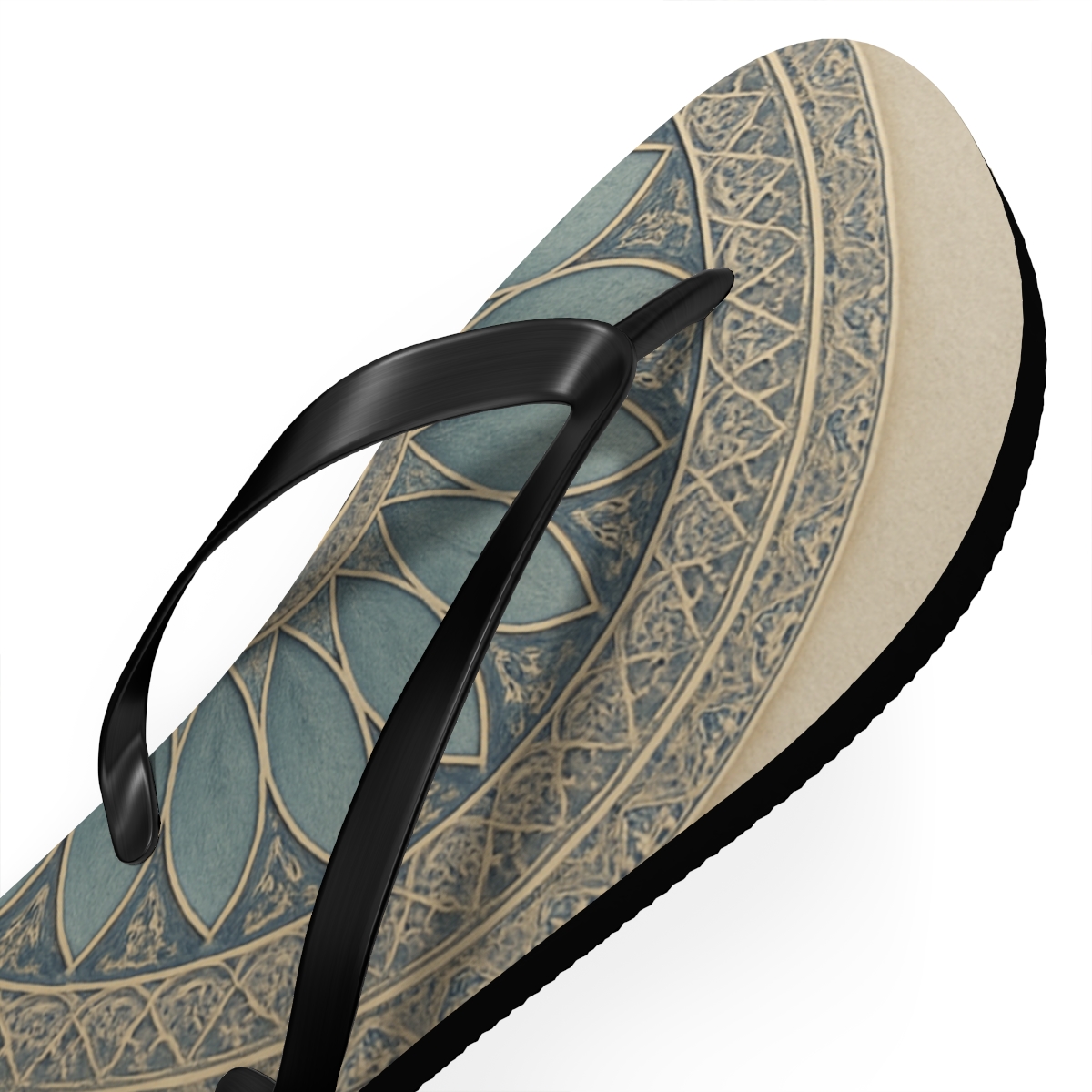 Polygonal Petal Resonance colorful rubber flip flops