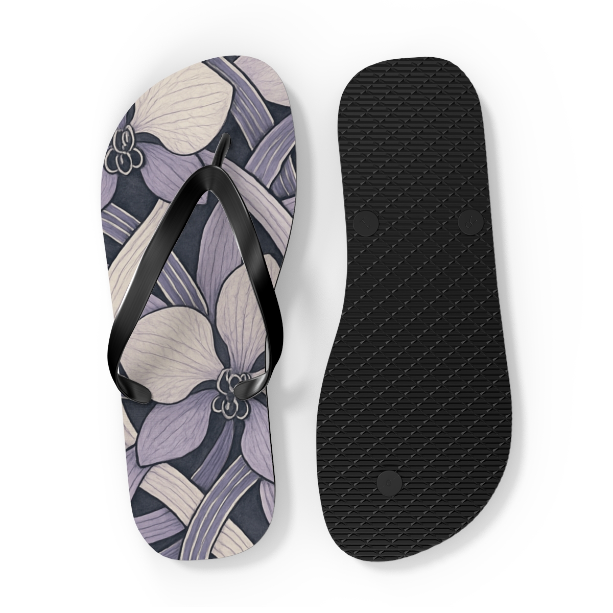 Orchid Ribbon Lattice trendy printed flip flops