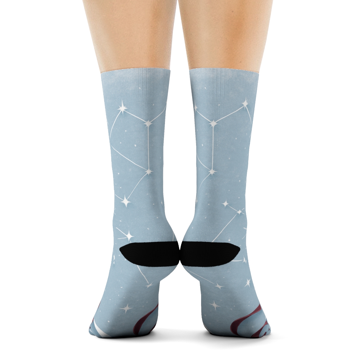 Winter Solstice Ribbon Constellations unique printed socks