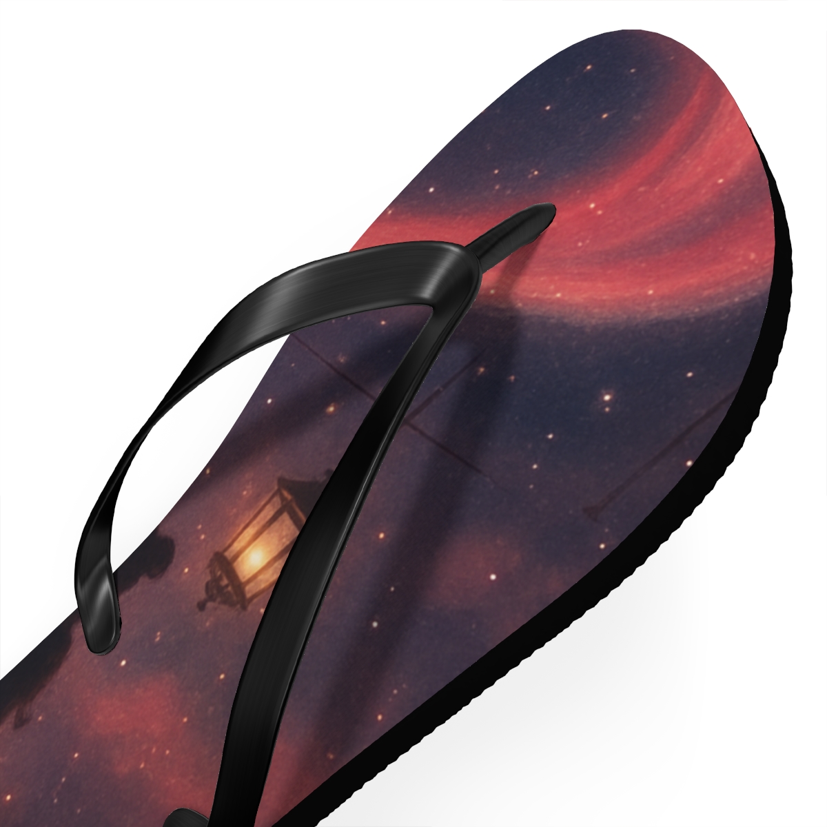 Valentine Aurora Heart Nebula designer logo flip flops