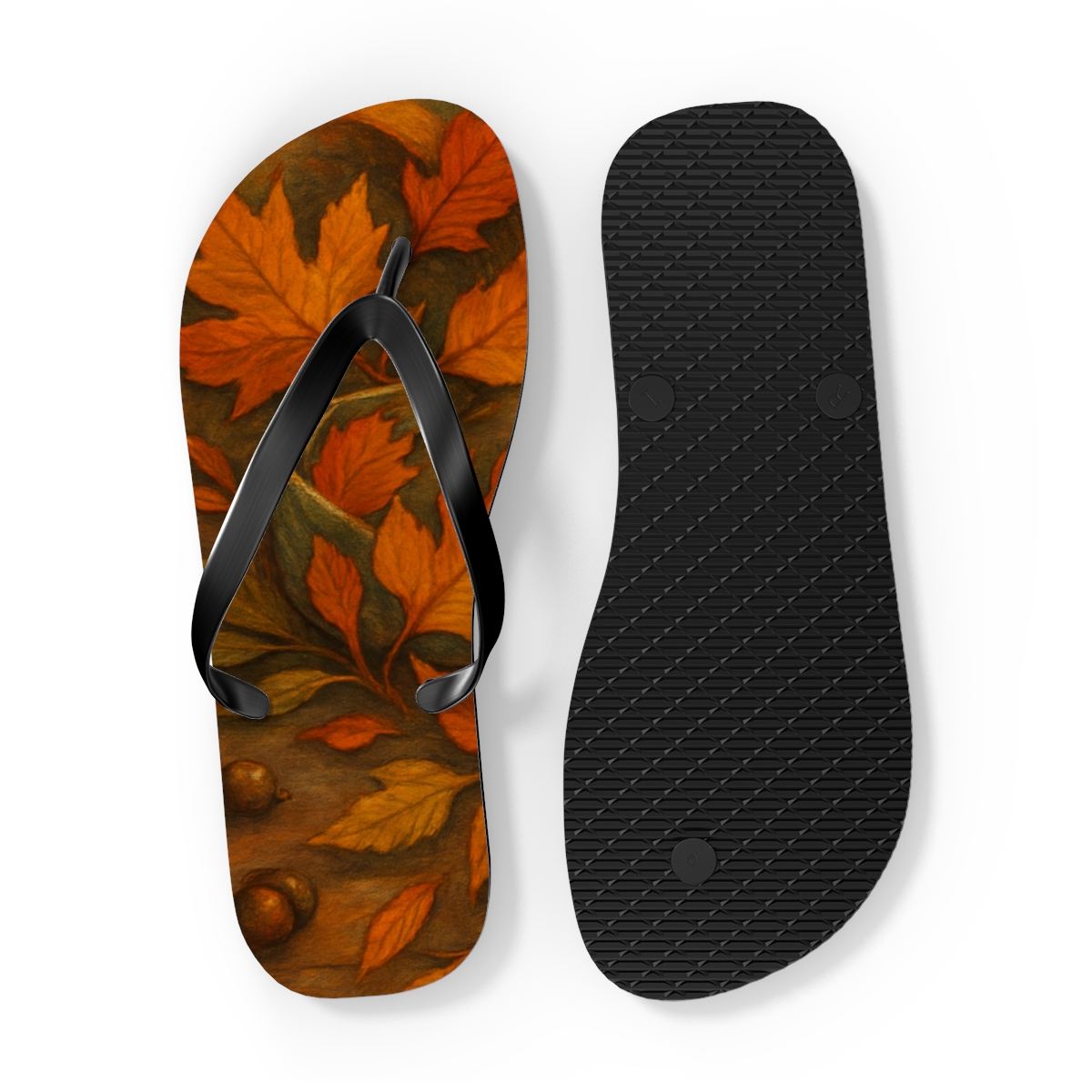 Autumn Harvest Ribbon designer logo flip flops