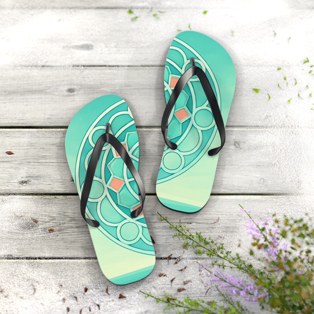 Celestial Mint Radiance Flip Flops