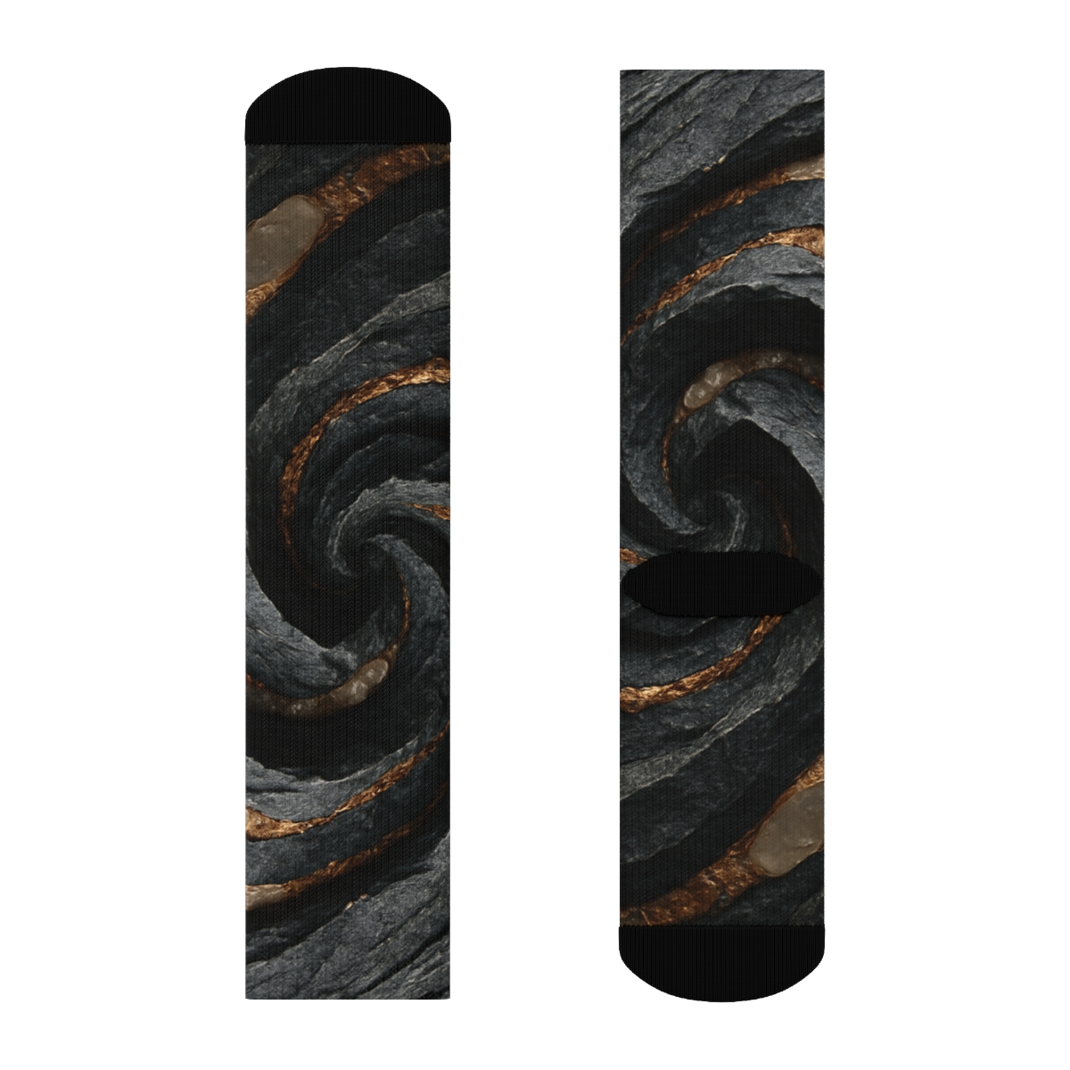 Basalt Vein Helix Drift stylish patterned socks