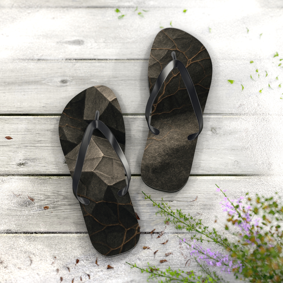 Basalt Vein Lattice Drift custom flip flops