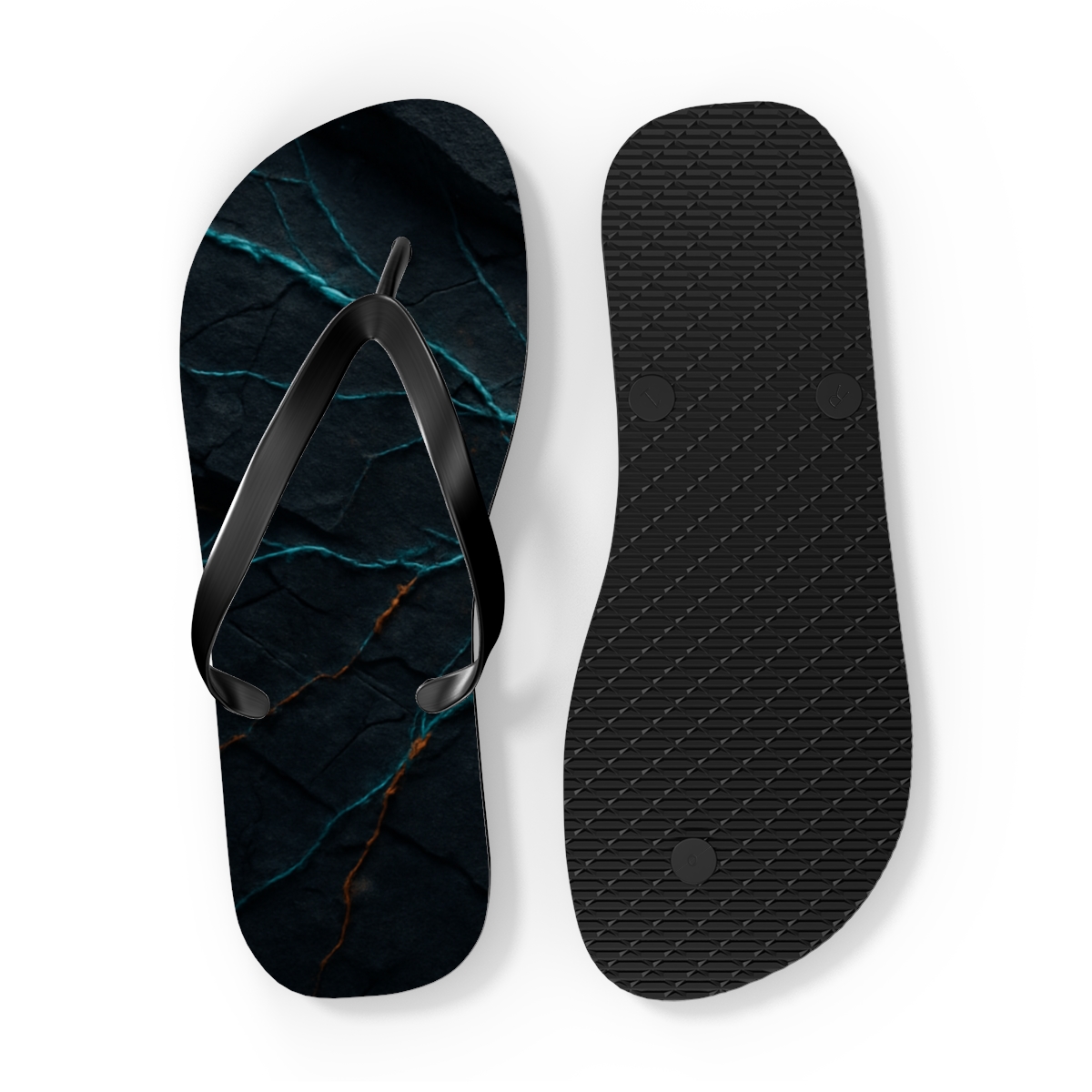 Basalt Vein Lattice Glow stylish summer flip flops