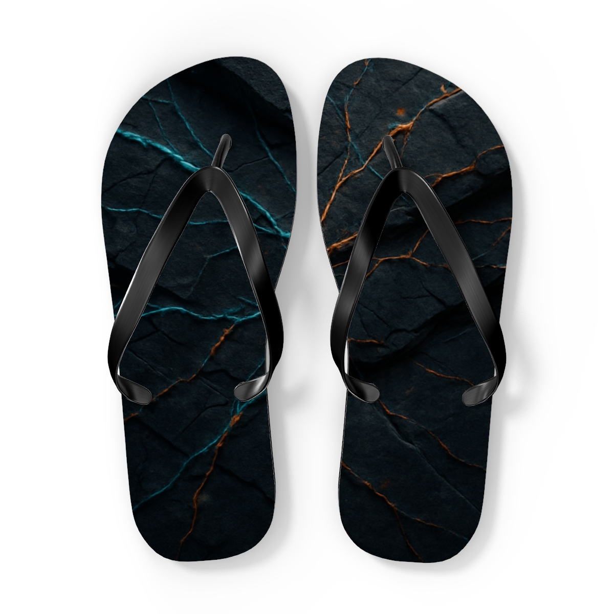 Basalt Vein Lattice Glow stylish summer flip flops