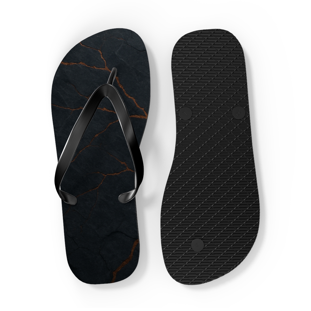 Basalt Vein Resonance designer logo flip flops