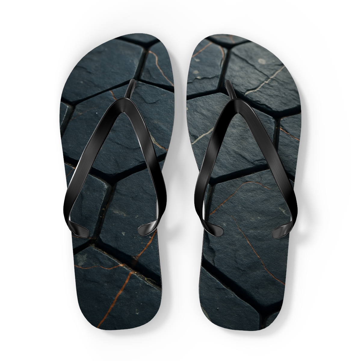 Basalt Vein Tessellation colorful rubber flip flops