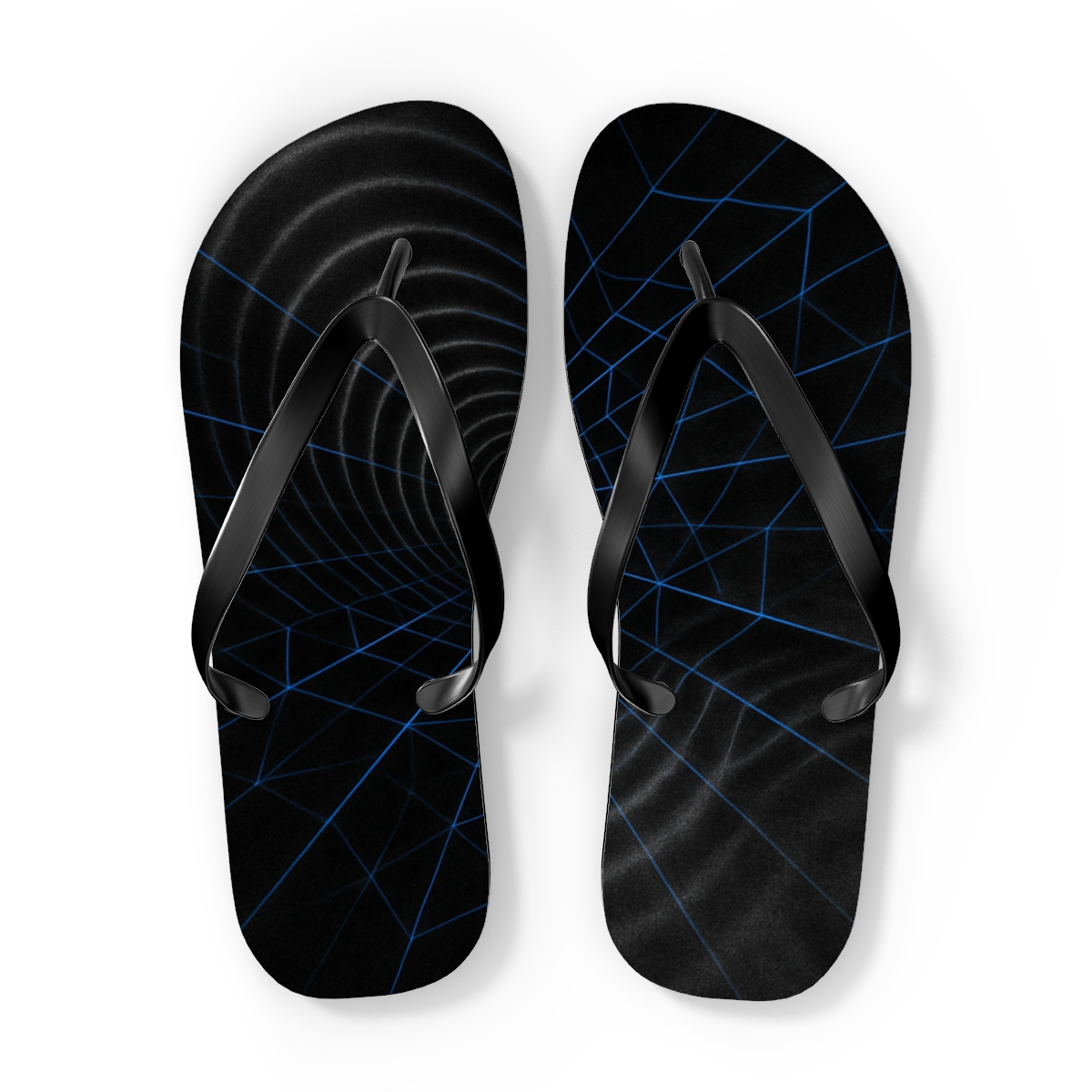 Bat Echo Lattice designer logo flip flops