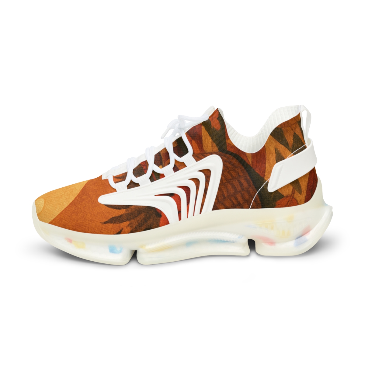 Harvest Moon Patchwork personalized athletic sneakers