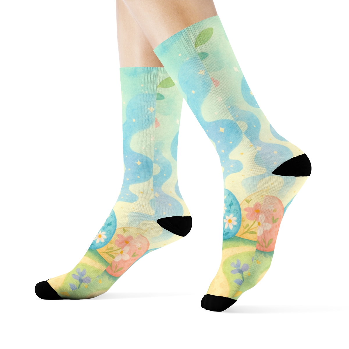 Spring Equinox Eggshell Nebula Garden designer logo socks