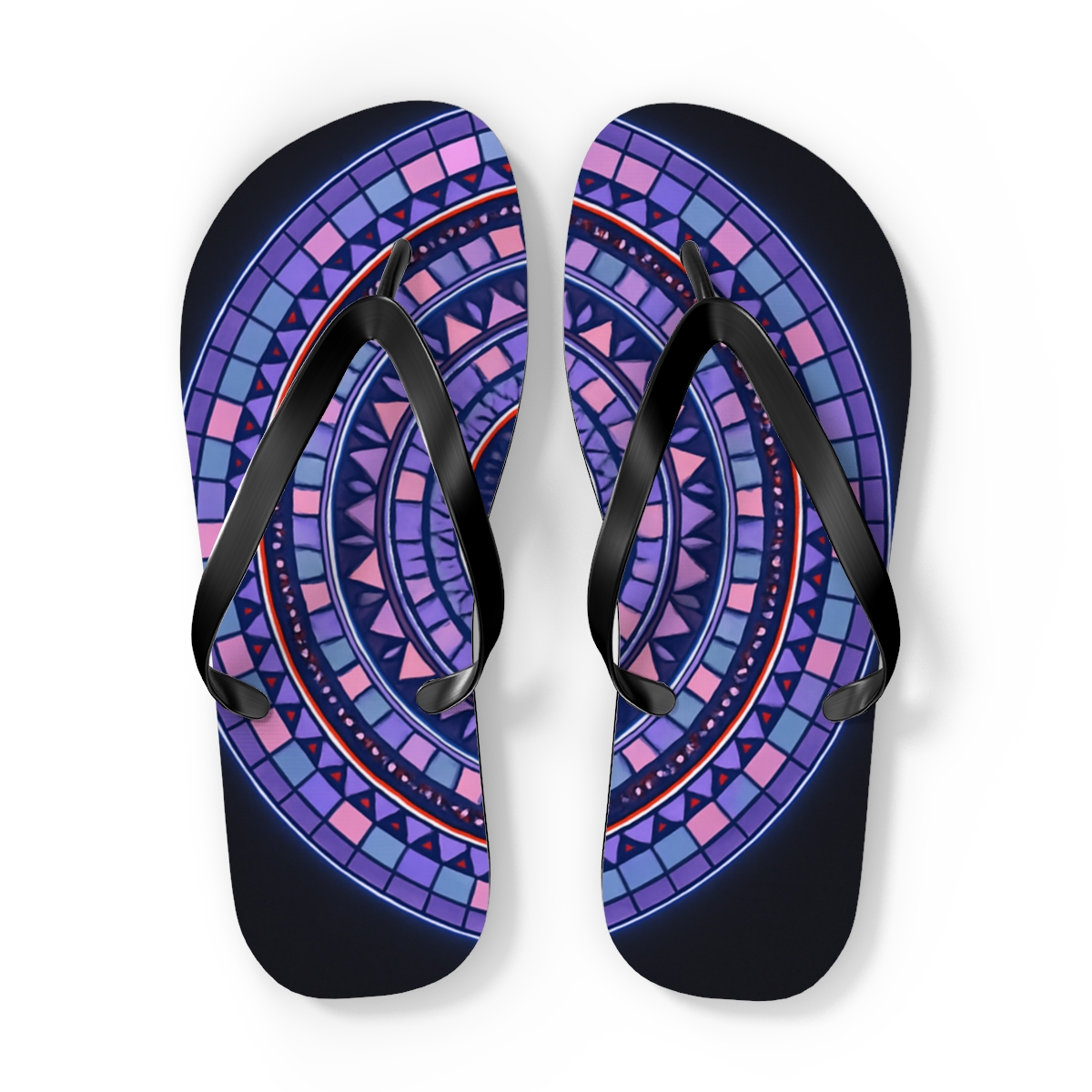 Prismatic Ringburst Cartography designer logo flip flops