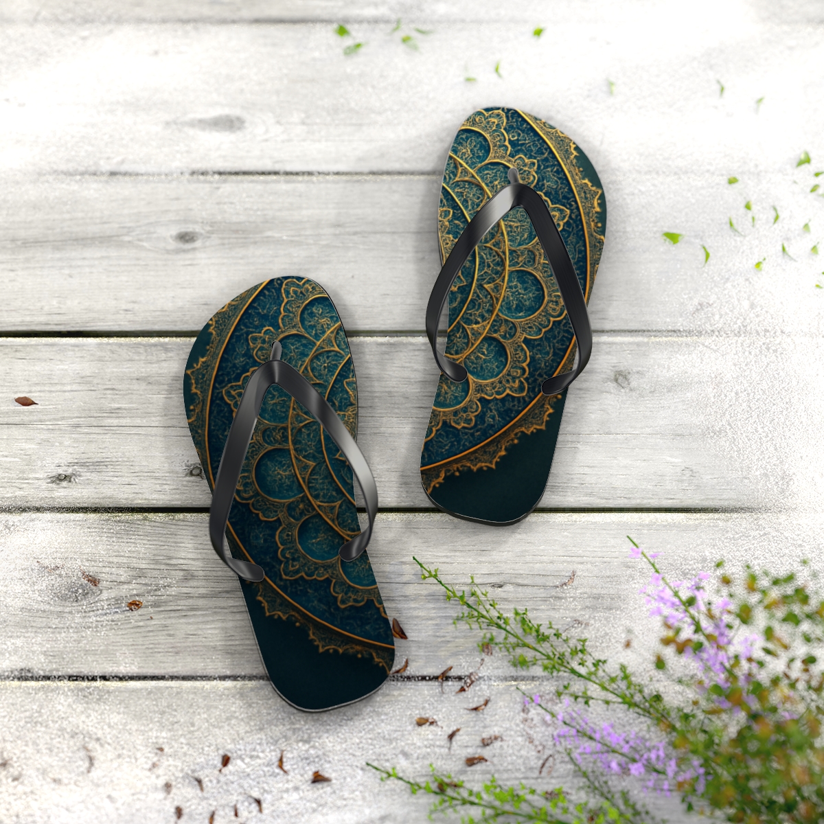 Celestial Mandala Harmony Flip Flops
